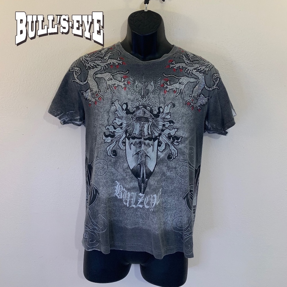 Bullseye Jeweled T Shirt Small 100% cotton